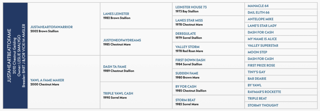 Justaheartbeattofame pedigree